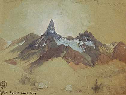 指数峰值，克拉克和怀俄明州s福克`Index Peak, Clarks Fork, Wyoming (1892) by Thomas Moran