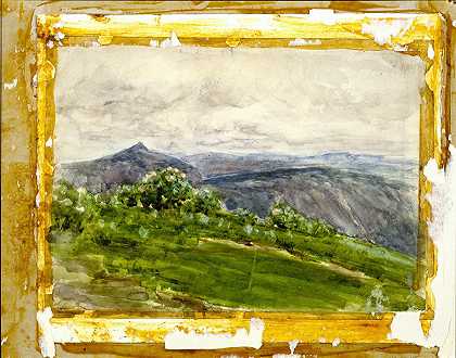山地景观，高地，北卡罗来纳州`Mountain Landscape, Highlands, North Carolina (1889) by Henry Ossawa Tanner