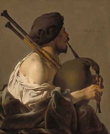 风笛手`Bagpipe Player (1624) by Hendrick Ter Brugghen