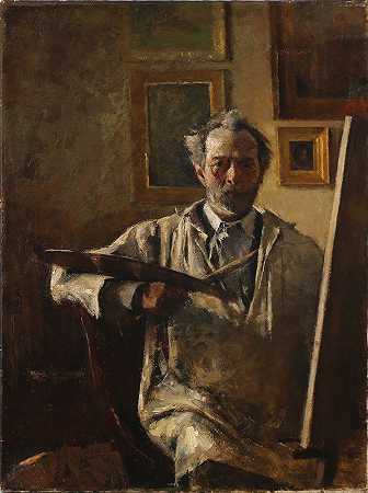 艺术家的自画像`Kunstnerens selvportræt (1900) by Peter Alfred Schou