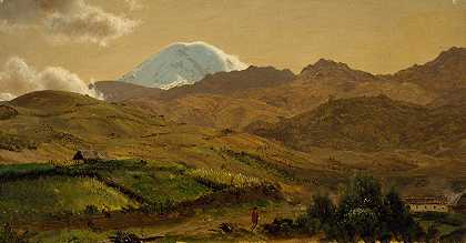 奇姆博拉佐山，厄瓜多尔`Mount Chimborazo, Ecuador (1857) by Frederic Edwin Church