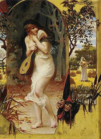蝉鸣酒馆`La Cigale (1881) by Frederick Arthur Bridgman