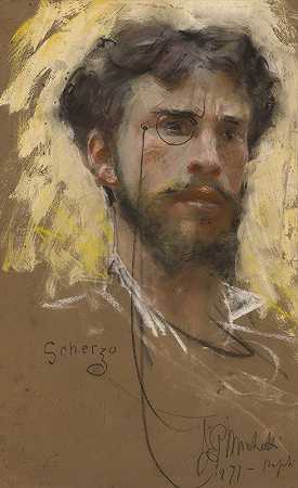 自画像`Self~Portrait (1877) by Francesco Paolo Michetti