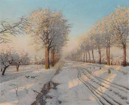 冬季日落`Winter Sunset by Boris Vasilievich Bessonov