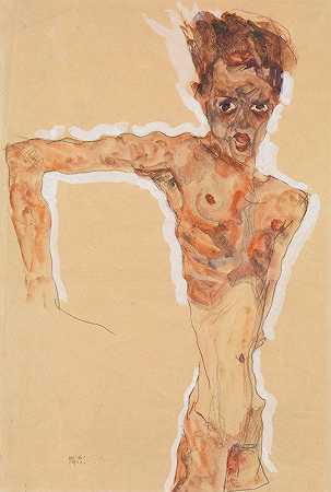 自画像`Self~Portrait (1911) by Egon Schiele