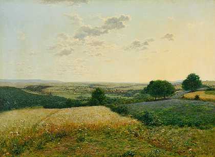 欧席（夏季景观）`Oeuvre Xi. (Summer Landscape) (1887) by Jean Ferdinand Monchablon