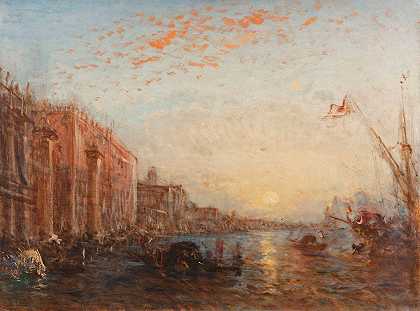 威尼斯洪水`Inondation À Venise (1880 ~1900) by Félix Ziem