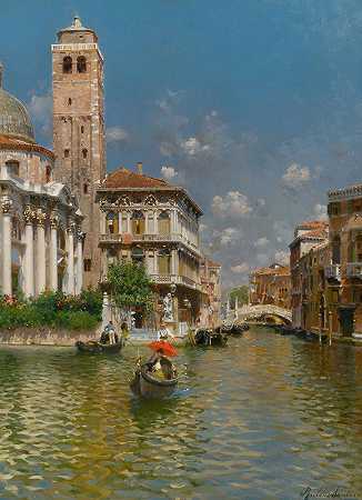 圣格雷米亚和拉比亚宫，威尼斯`San Geremia And Palazzo Labia, Venice by Rubens Santoro
