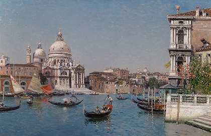 威尼斯大运河`The Grand Canal, Venice (circa 1890) by Martin Rico y Ortega