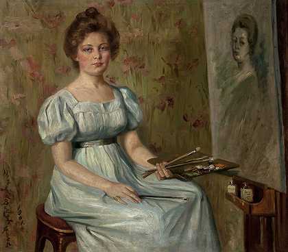 自画像`Self~portrait (1901) by Henryka Bezler-Czyżewska