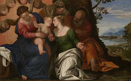 亚历山大圣凯瑟琳的神秘婚姻`The Mystic Marriage of Saint Catherine of Alexandria (ca. 1547–50) by Paolo Veronese