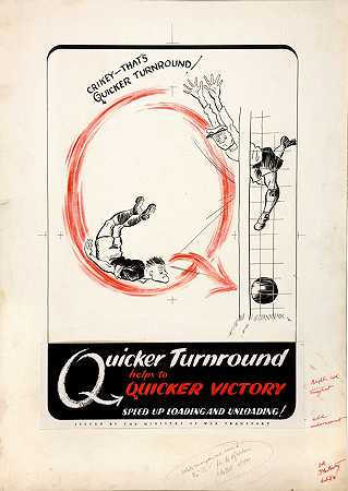 更快的转身有助于更快的胜利。加快装卸速度！`Quicker turnround helps to quicker victory. Speed up loading and unloading! (1939~1946)