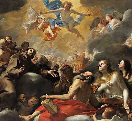 荣耀的基督与圣徒同在`Christ In Glory With Saints by Mattia Preti