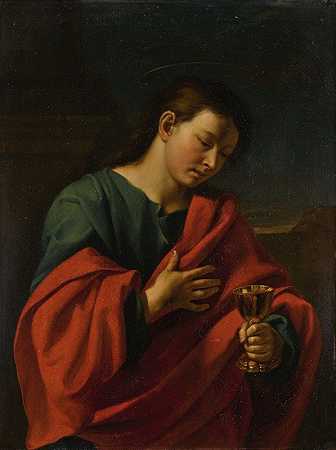 福音书作者圣约翰`Saint John the Evangelist by Simone Cantarini