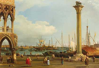 威尼斯，从广场上俯瞰圣马可河畔`Venice, a view of the Bacino di San Marco from the Piazzetta