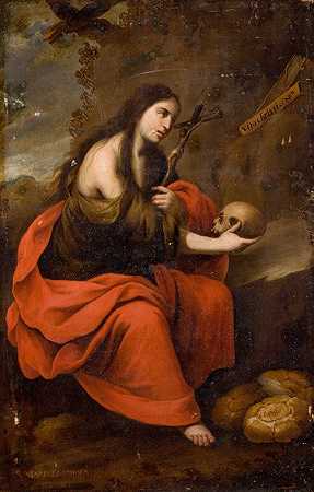 埃及圣玛丽（S.Maria Egipsiaca）`Saint Mary of Egypt (S. Maria Egipsiaca) (circa 1680) by Spanish School