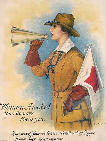 女人醒了！你的国家需要你`Women awake! Your country needs you (1916) by Hazel Roberts