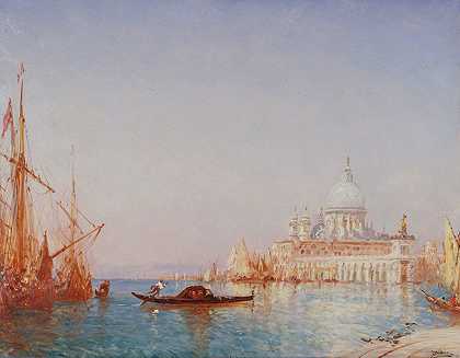 威尼斯，敬礼。早晨效应`Venise, La Salute. Effet De Matin (1860~1890) by Félix Ziem