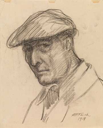 自画像`Self~Portrait (1918) by Alfred William Finch