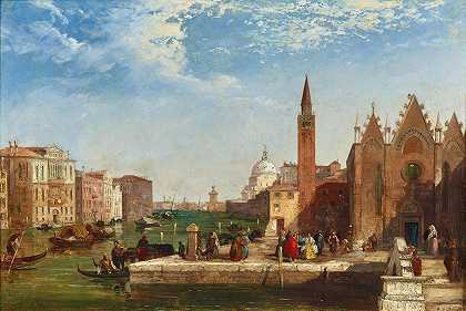 威尼斯，大运河景观`Venice, A View of the Grand Canal by Edward Pritchett