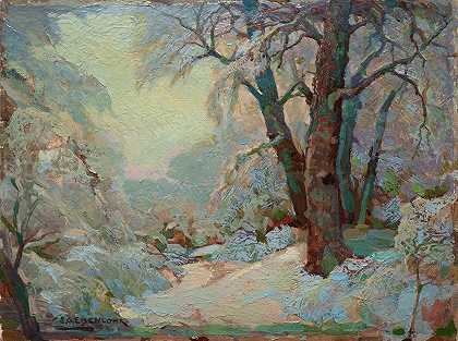 冬季景观`Winter Landscape by Edward G. Eisenlohr