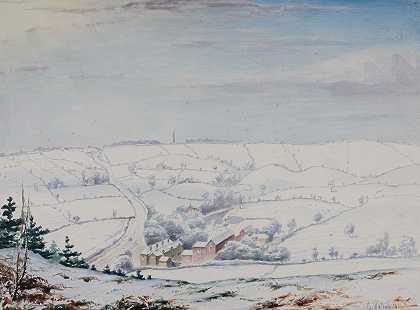 来自雷德纳尔山，冬天`From Rednal Hill, Winter (1852) by Elijah Walton