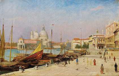 威尼斯风光`View Of Venice by Charles Landelle