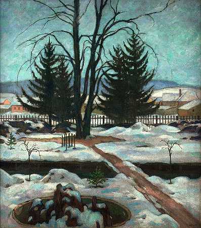 冬天`Winter (1914) by Emil Orlik