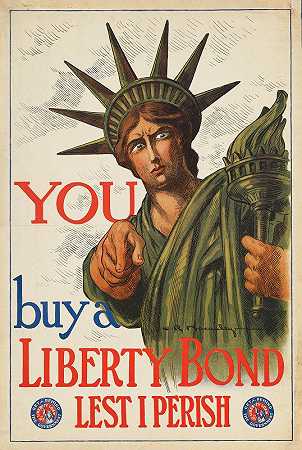 你买一张自由债券，免得我死`You buy a Liberty Bond lest I perish (1917) by Charles Raymond Macauley