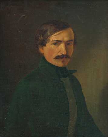 自画像`self~portrait (1855~1860) by Vojtech Klimkovič
