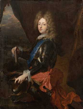 腓特烈四世国王作为王子的肖像`Portrait of King Frederik IV as Prince (1693) by Hyacinthe Rigaud