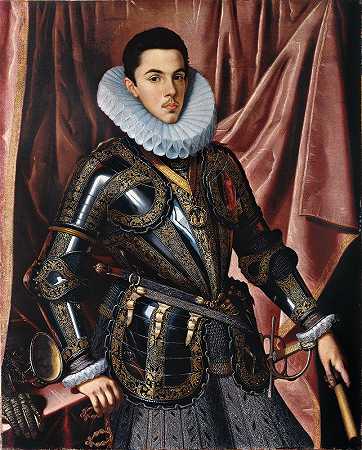 萨伏伊亲王菲利普·伊曼纽尔肖像`Portrait of Prince Philip Emmanuel of Savoy (Ca. 1604) by Juan Pantoja de la Cruz
