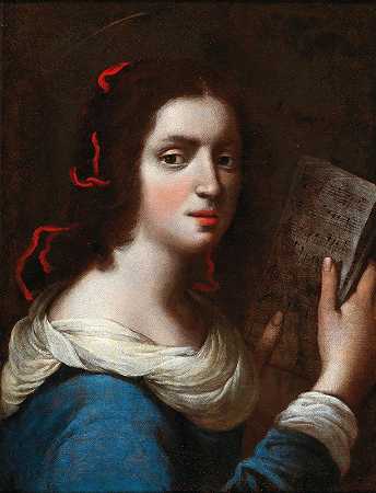 圣塞西利亚`Saint Cecilia by Giovanni Martinelli