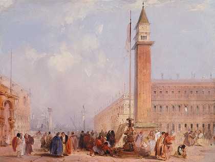 威尼斯广场`The Piazzetta, Venice by Edward Pritchett