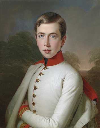 奥地利卡尔·路德维希大公（1833-1896），15岁`Archduke Karl Ludwig of Austria (1833~1896) at the age of 15 (1848) by Anton Einsle