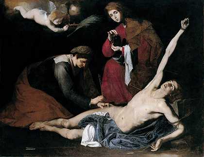 圣塞巴斯蒂安由圣女们照料`Saint Sebastian Tended By The Holy Women (1621) by Jusepe de Ribera