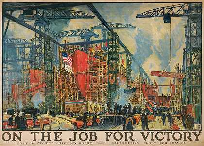 为胜利而战`On the job for victory (1918) by Jonas Lie