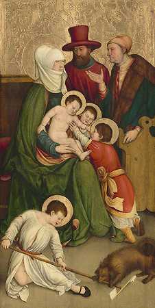 圣玛丽·克里奥法斯和她的家人`Saint Mary Cleophas and Her Family (c. 1520~1528) by Bernhard Strigel