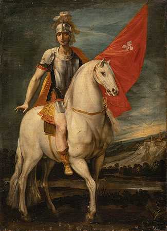 图卢兹的圣路易斯骑马`Saint Louis of Toulouse on horseback by Giuseppe Cesari