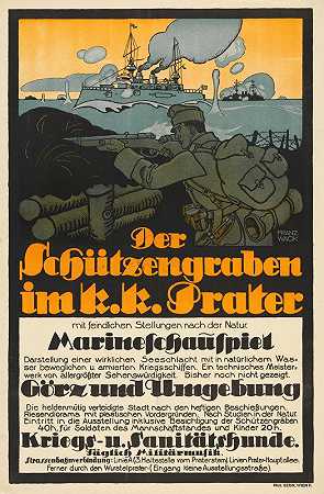 k·k·普拉特的战壕`Schützengraben im k. k. Prater (1916) by Franz Wacik