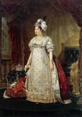 法国玛丽·特雷莎·夏洛特肖像，公爵夫人安哥拉`Portrait of Marie Thérèse Charlotte of France, Duchesse dAngoulême (1816) by Antoine-Jean Gros
