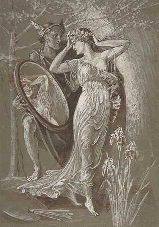 维纳斯之镜`The Mirror of Venus (ca. 1890) by 沃尔特·克莱恩