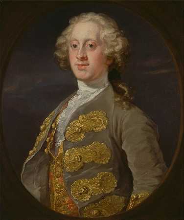 威廉·卡文迪什，哈廷顿侯爵，后德文郡第四公爵`William Cavendish, Marquess of Hartington, Later 4th Duke of Devonshire (1741) by William Hogarth