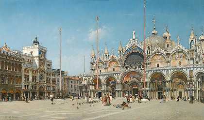圣马克威尼斯s广场`Saint Marks Square, Venice (1898) by Federico del Campo