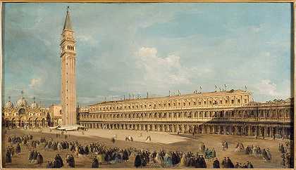 威尼斯圣马可广场`Piazza San Marco in Venice by Giacomo Guardi