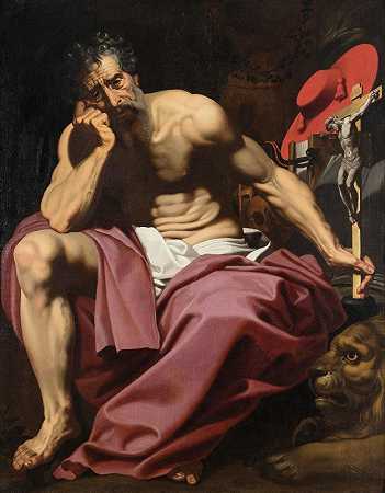 圣杰罗姆`St Jerome by Abraham Janssens