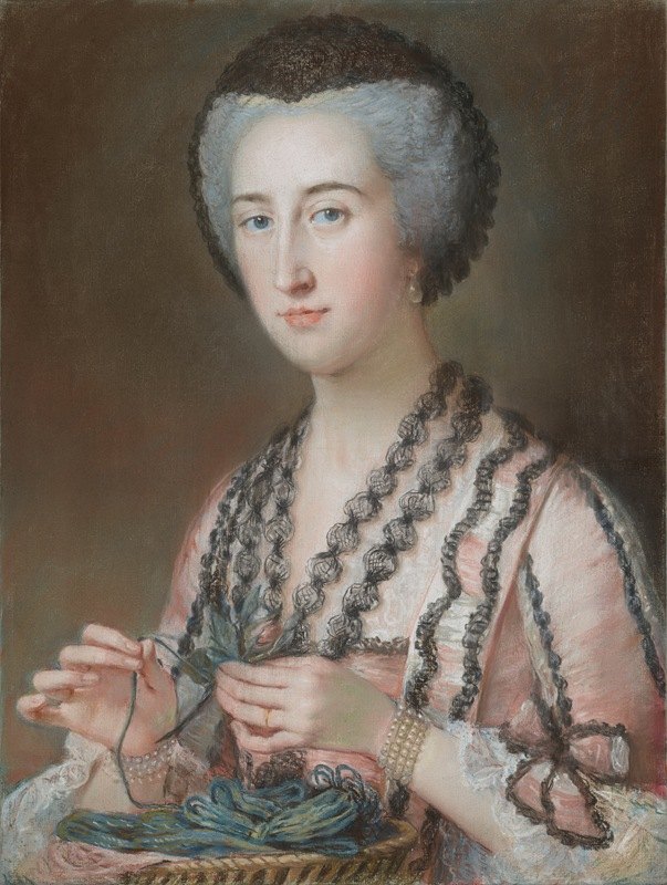 艾尔斯伯里伯爵夫人邓加万夫人（née Susannah Hoare）`Lady Dungarvan, Countess of Ailesbury (née Susannah Hoare) (about 1760) by Mary Hoare