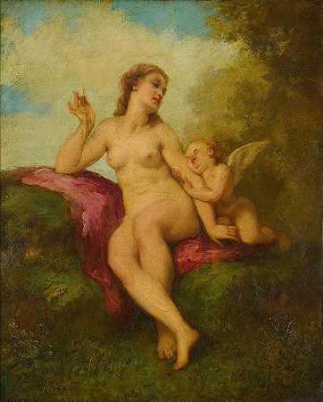 维纳斯与丘比特`Venus And Cupid ( 1849) by Paul-Jacques-Aimé Baudry