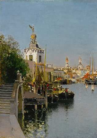 威尼斯运河`Canal, Venice by Martin Rico y Ortega