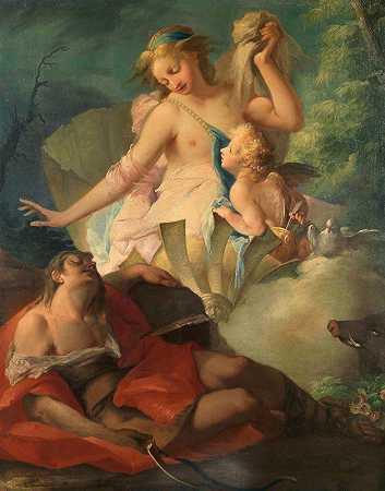 维纳斯和阿多尼斯`Venus and Adonis (18th Century) by French School